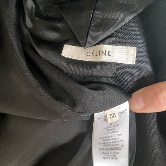 NWT Céline back wool and emerald satin tuxedo suit - size FR38, Phoebe Philo era - Picture 7 of 11